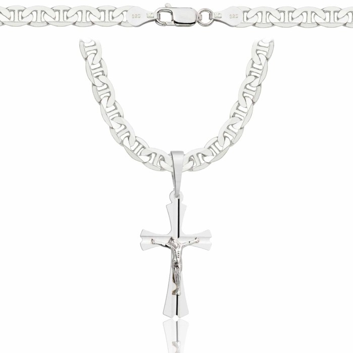 SREBRNY ŁAŃCUSZEK GUCCI Z KRZYŻYKIEM 925 - 5,5MM
