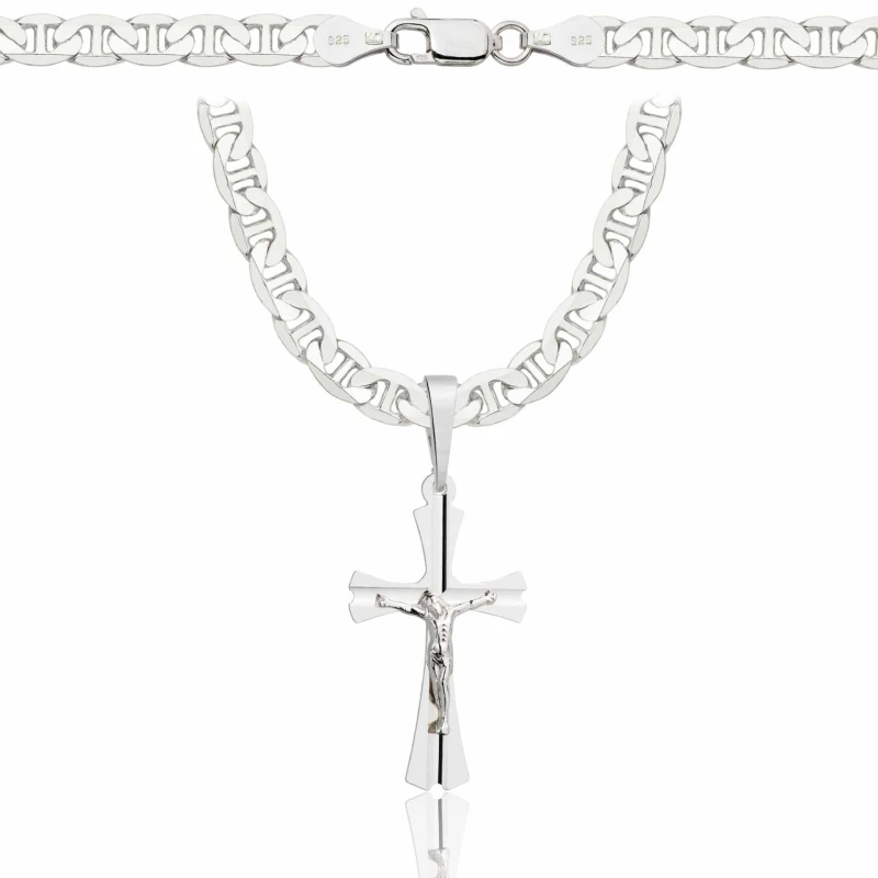 SREBRNY ŁAŃCUSZEK GUCCI Z KRZYŻYKIEM 925 - 5,5MM