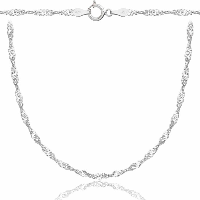 SREBRNY ŁAŃCUSZEK SINGAPUR 925 - 3MM