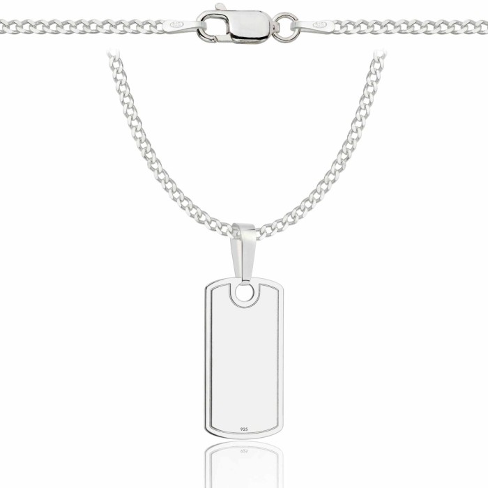 SREBRNY ŁAŃCUSZEK PANCERKA Z NIEŚMIERTELNIKIEM 925 - 2MM