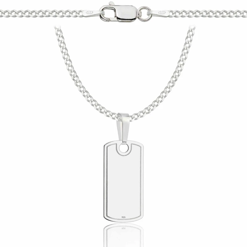 SREBRNY ŁAŃCUSZEK PANCERKA Z NIEŚMIERTELNIKIEM 925 - 2MM
