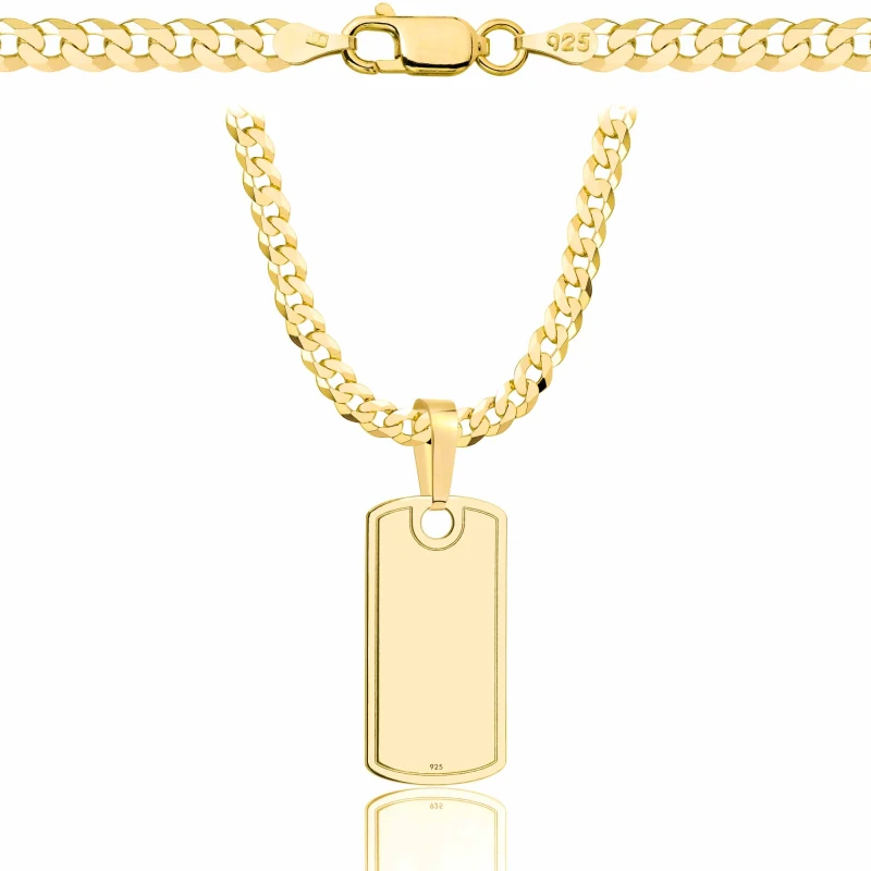 POZŁACANY SREBRNY ŁAŃCUSZEK PANCERKA Z NIEŚMIERTELNIKIEM 925 585 - 3,8MM