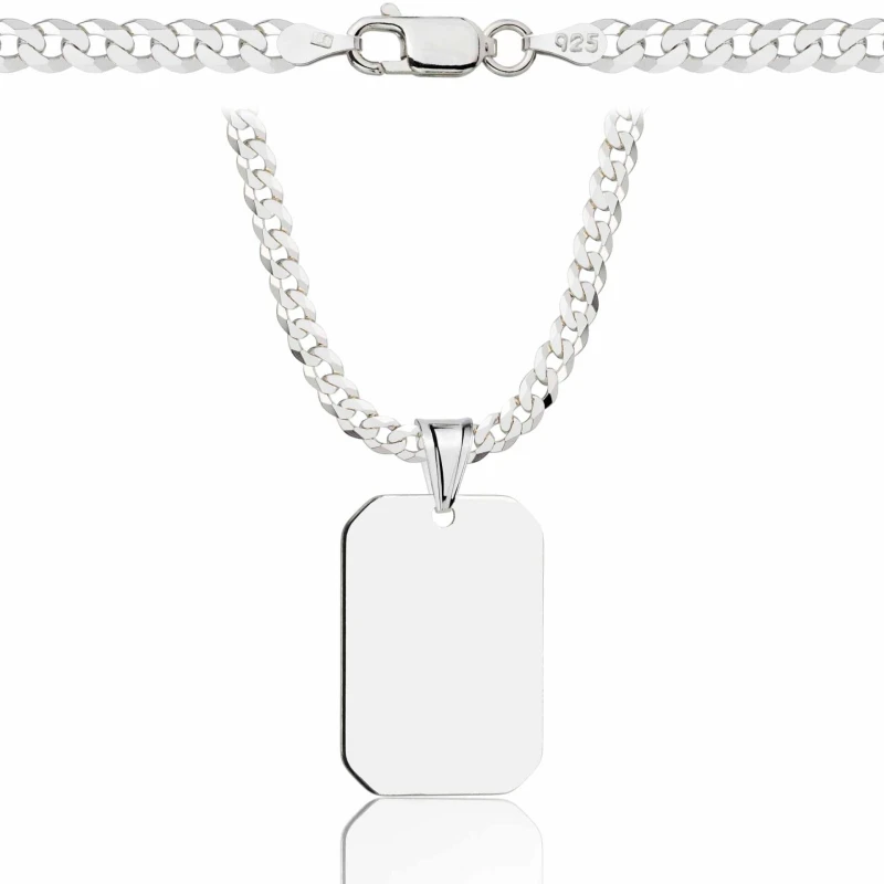 SREBRNY ŁAŃCUSZEK PANCERKA Z NIEŚMIERTELNIKIEM 925 - 3,8MM