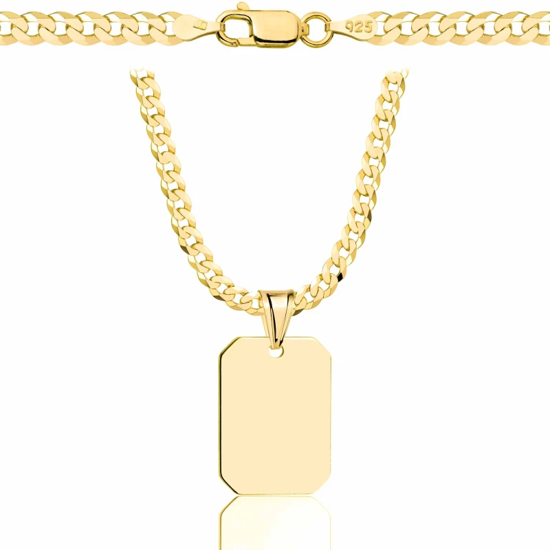 POZŁACANY SREBRNY ŁAŃCUSZEK PANCERKA Z NIEŚMIERTELNIKIEM 925 585 - 3,8MM