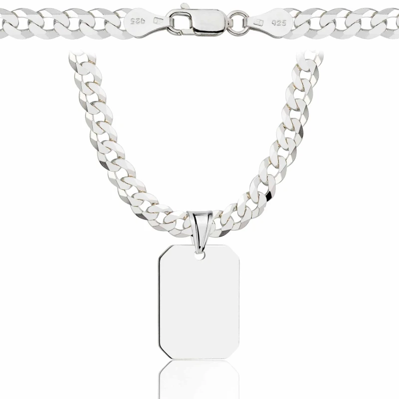 SREBRNY ŁAŃCUSZEK PANCERKA Z NIEŚMIERTELNIKIEM 925 - 5,6MM