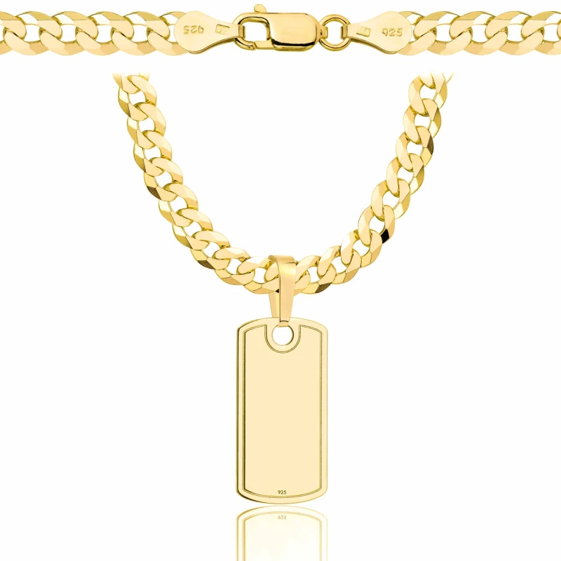 POZŁACANY SREBRNY ŁAŃCUSZEK PANCERKA Z NIEŚMIERTELNIKIEM 925 585 - 5,6MM