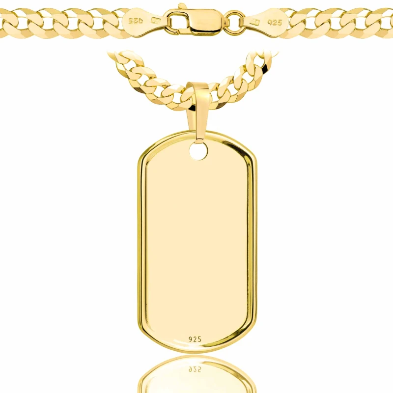 POZŁACANY SREBRNY ŁAŃCUSZEK PANCERKA Z NIEŚMIERTELNIKIEM 925 585 - 5,6MM