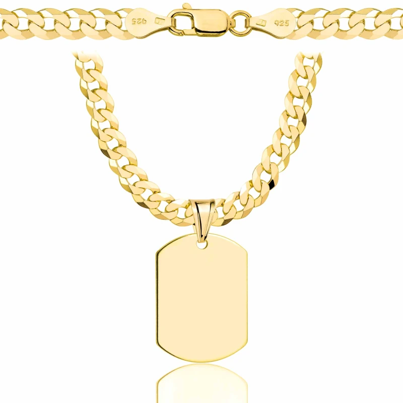POZŁACANY SREBRNY ŁAŃCUSZEK PANCERKA Z NIEŚMIERTELNIKIEM 925 585 - 5,6MM