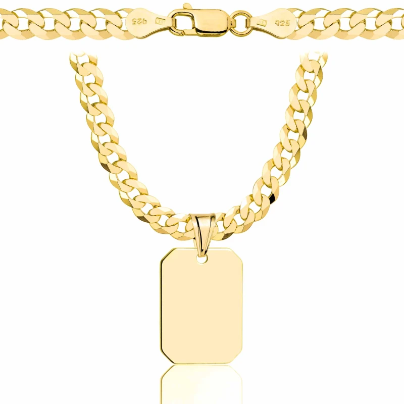 POZŁACANY SREBRNY ŁAŃCUSZEK PANCERKA Z NIEŚMIERTELNIKIEM 925 585 - 5,6MM