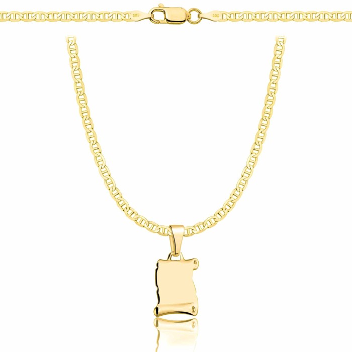 POZŁACANY SREBRNY NASZYJNIK GUCCI PAPIRUS 925 585 - 2,6MM