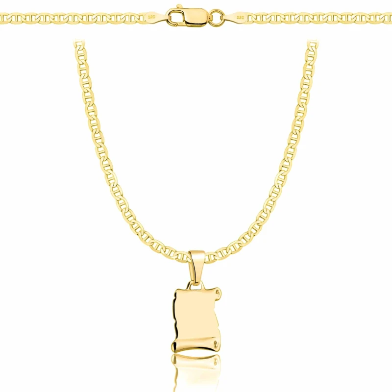 POZŁACANY SREBRNY NASZYJNIK GUCCI PAPIRUS 925 585 - 2,6MM