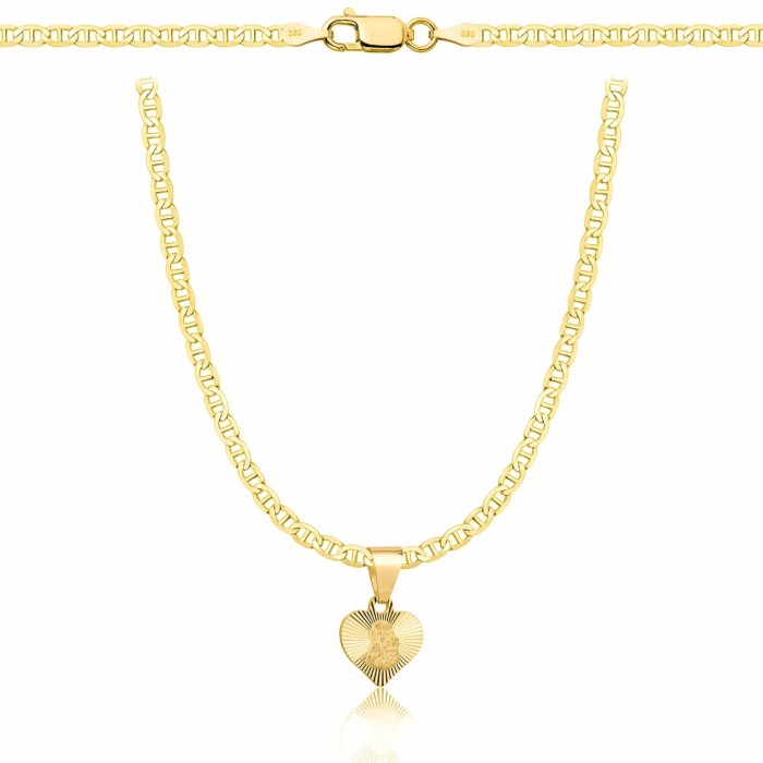 POZŁACANY SREBRNY NASZYJNIK GUCCI SERCE 925 585 - 2,6MM